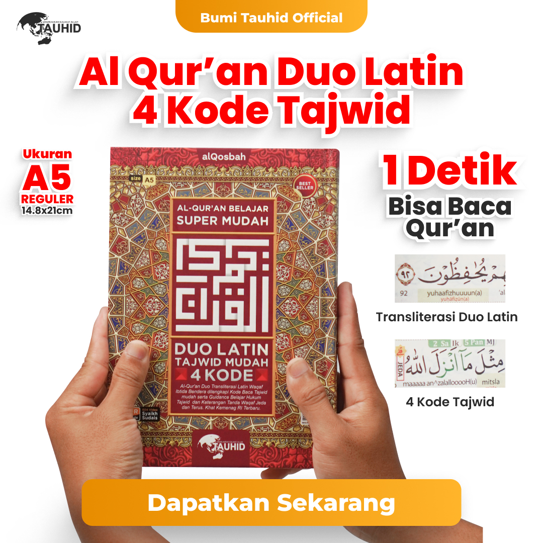 Al Quran Duo Latin A5 Medium Easy Recitation 4 Codes |   Colorful Tajwid Koran Suitable for Beginners - Merek alqosbah Harga 99,000 rupiah*Gratis Ongkir