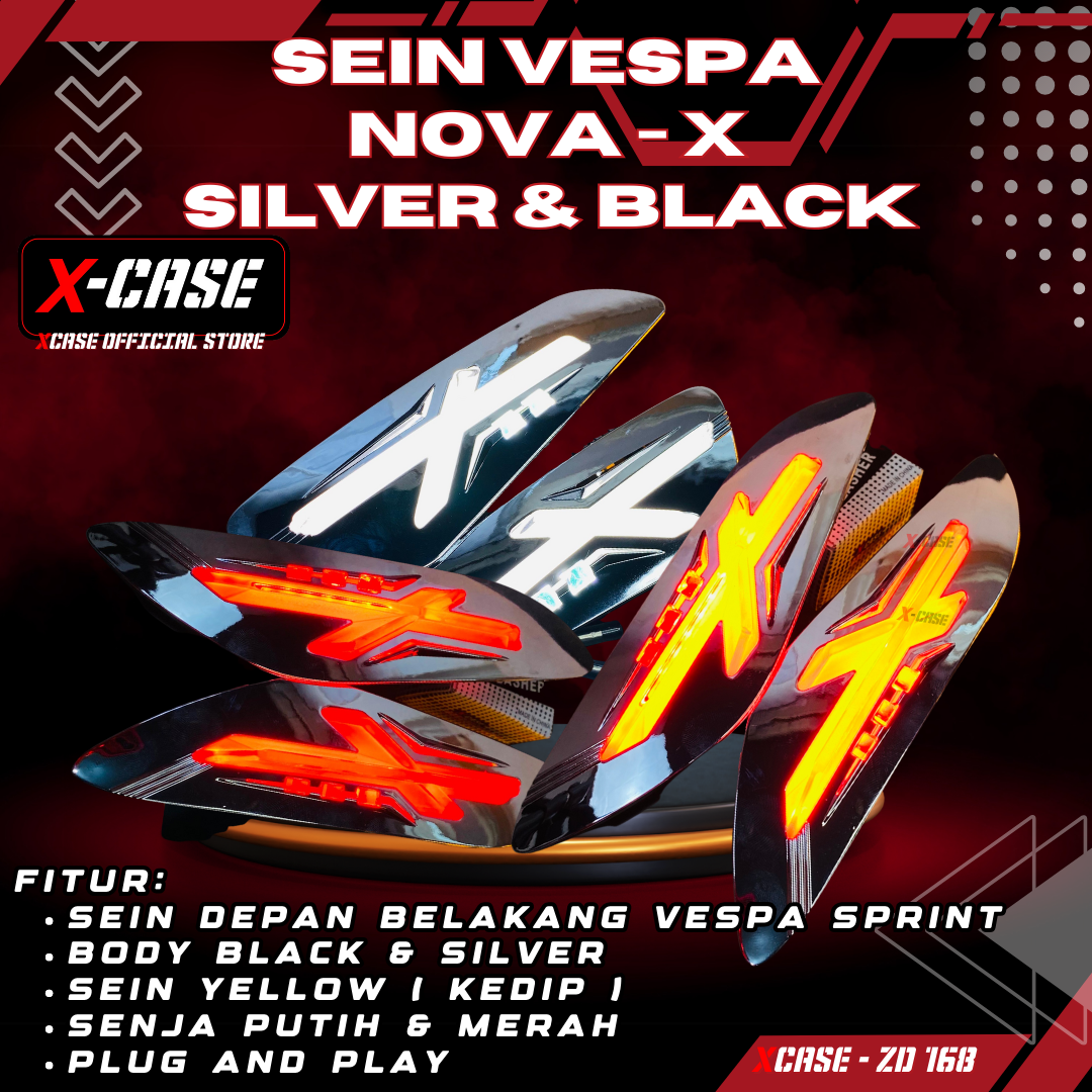 X-Case Lampu Sein Vespa Sprint Primavera Led Depan Belakang Model Nova X ZD168 Harga 1,075,000 rupiah*Gratis Ongkir