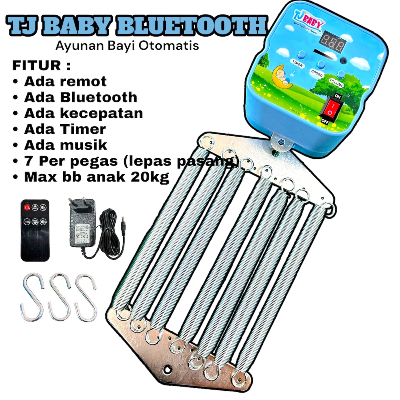 Ayunan Bayi Listrik Otomatis 7per + Remot Merk FB Baby