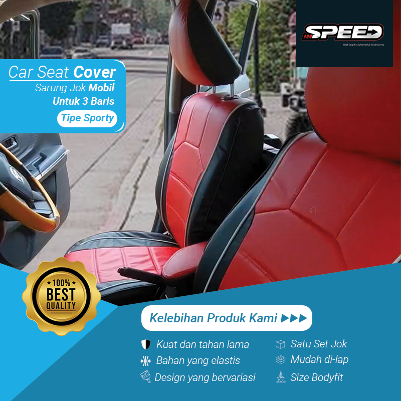 Sarung Jok Cover Jok Seat cover Seat Cover Design Sporty Model 14 Mobil Avanza 3 Baris Bahan MYO Harga 1,500,000 rupiah*Gratis Ongkir