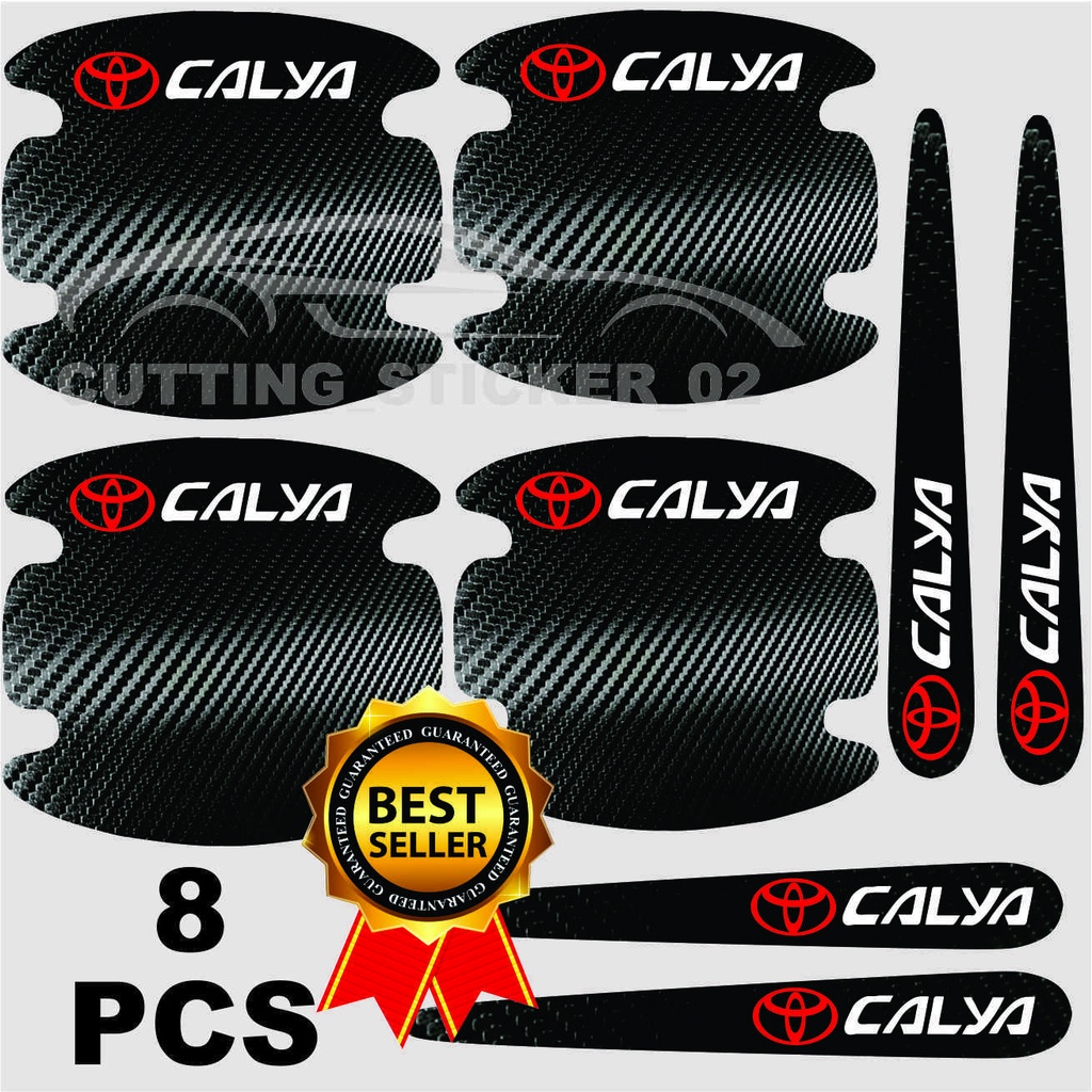 8 PCS STICKER KARBON 3D MOBIL CALYA STICKER CARBON 3D GAGANG PINTU MOBIL TOYOTA CALYA Harga 25,000 rupiah*Gratis Ongkir