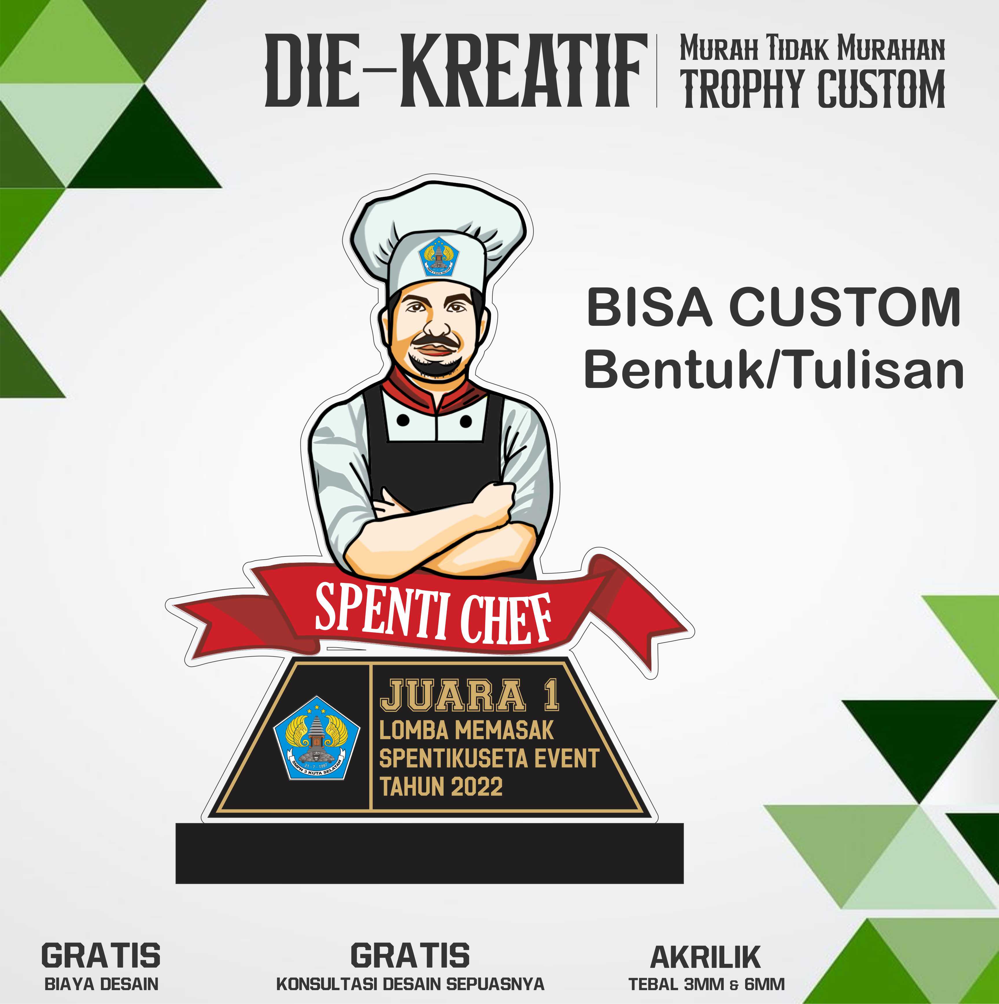 Kado dan bingkisan/pernak pernik hadiah/Trophy untuk lomba memasak