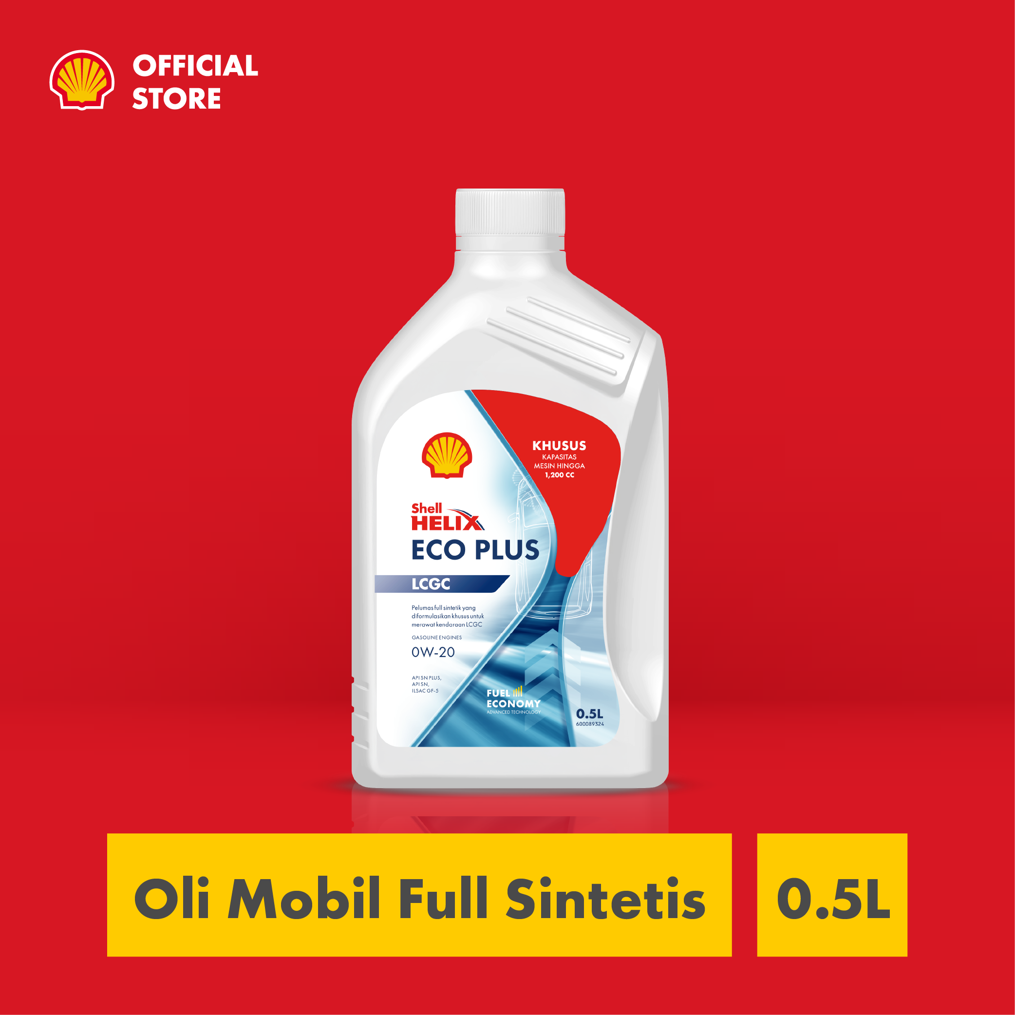 Car engine oil Shell Helix eco plus 0W-20 (0.5L) Harga 35,672 Ringgit*Penghantaran Percuma