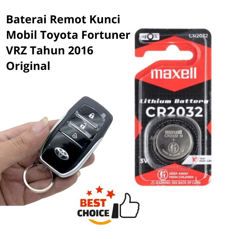 Baterai Remot Kunci Mobil Toyota Fortuner VRZ Tahun 2016 Giá 14,500 Đồng*Miễn phí vận chuyển