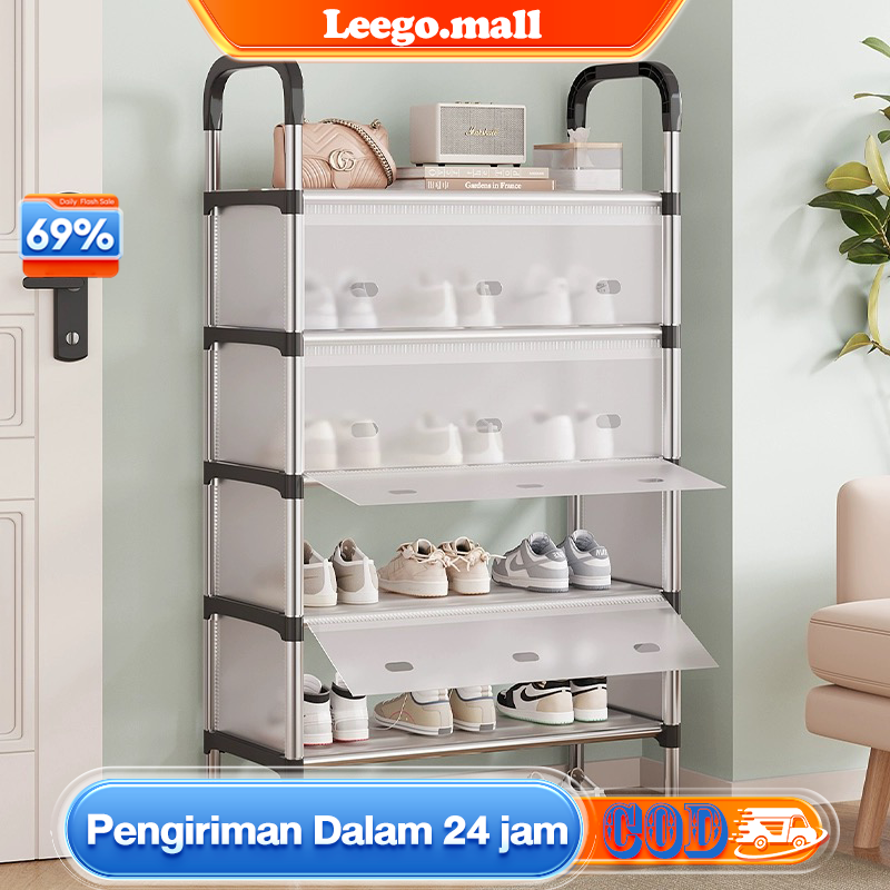 Rak Sepatu Susun Tertutup Anti Debu Rak Sepatu Sederhana Rak Penyimpanan Dengan Penutup Harga 74,900 rupiah*Gratis Ongkir