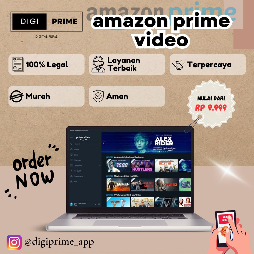 AMAZON PRIME VIDEO PREMIUM 1 MONTH - Merek Amazon Harga 9,900 rupiah*Gratis Ongkir