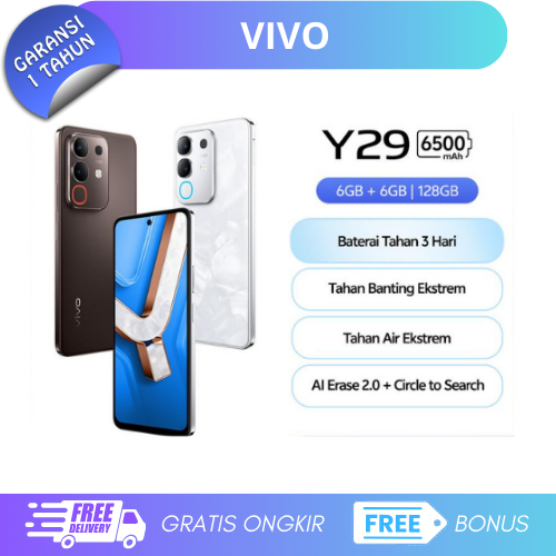 Vivo Y29 8/128Gb - Mediatek Dimensity 6300 (6 Nm) - Ips Lcd Harga  1,684,000 rupiah*Gratis Ongkir