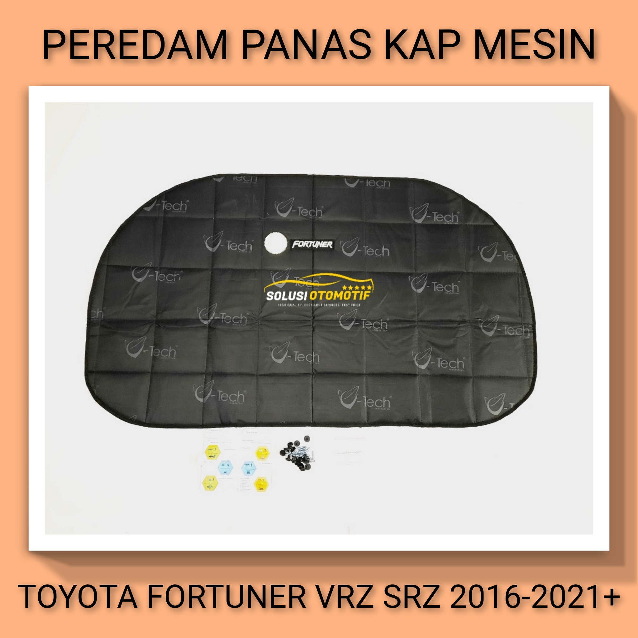 Toyota Fortuner Vrz Srz 2016-2024+ Heat and Sound Dampening Engine Hood Accessories Car Variations Vtech Ori Plus Thicker, Stronger and Not Affected by Rats Harga 600,000 rupiah*Gratis Ongkir