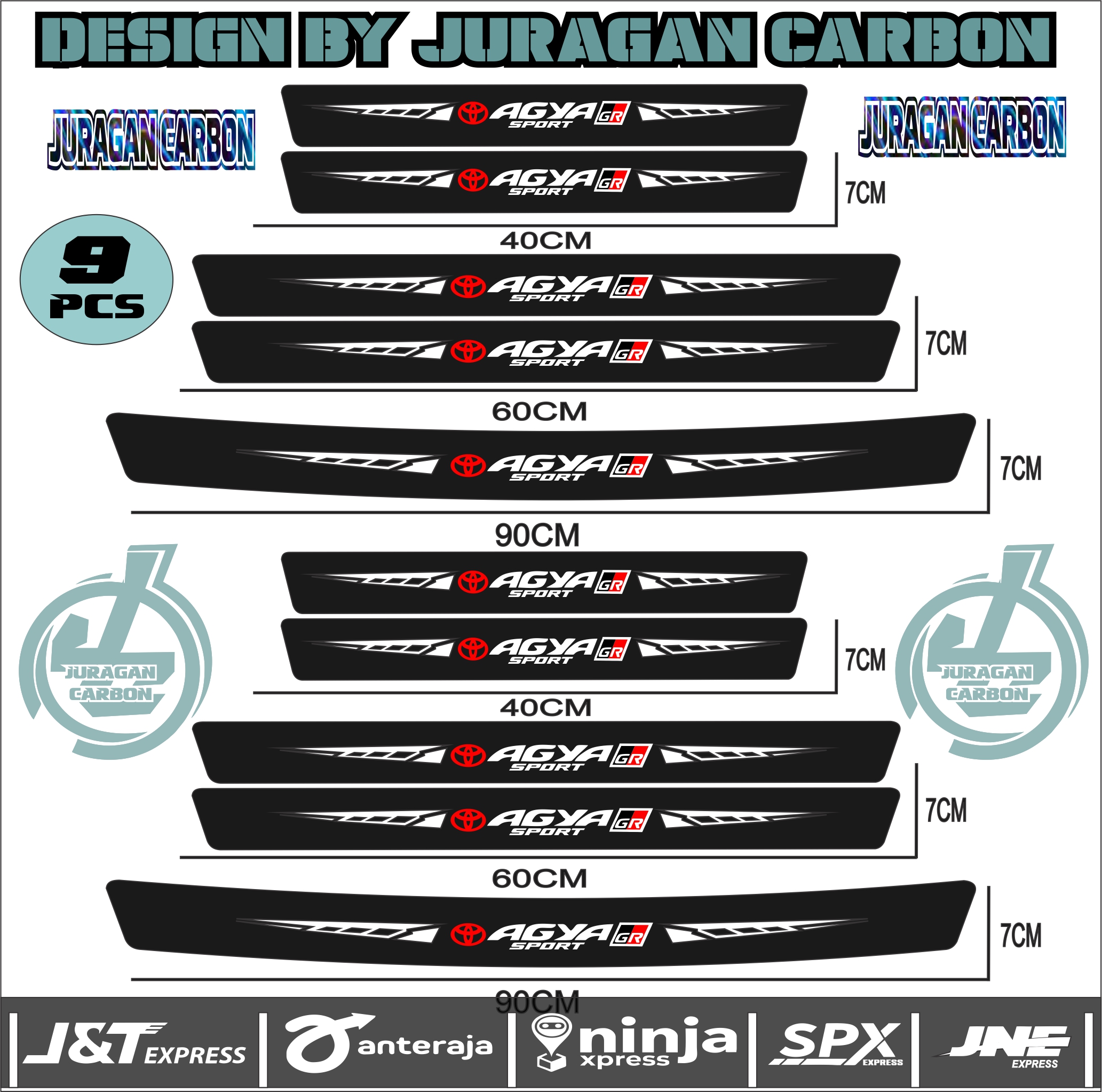 SILL PLATE KARBON 3D MOBIL AGYA GR STICKER CARBON 3D PIJAKAN BUMPER BAGASI MOBIL TOYOTA AGYA Harga 25,000 rupiah*Gratis Ongkir