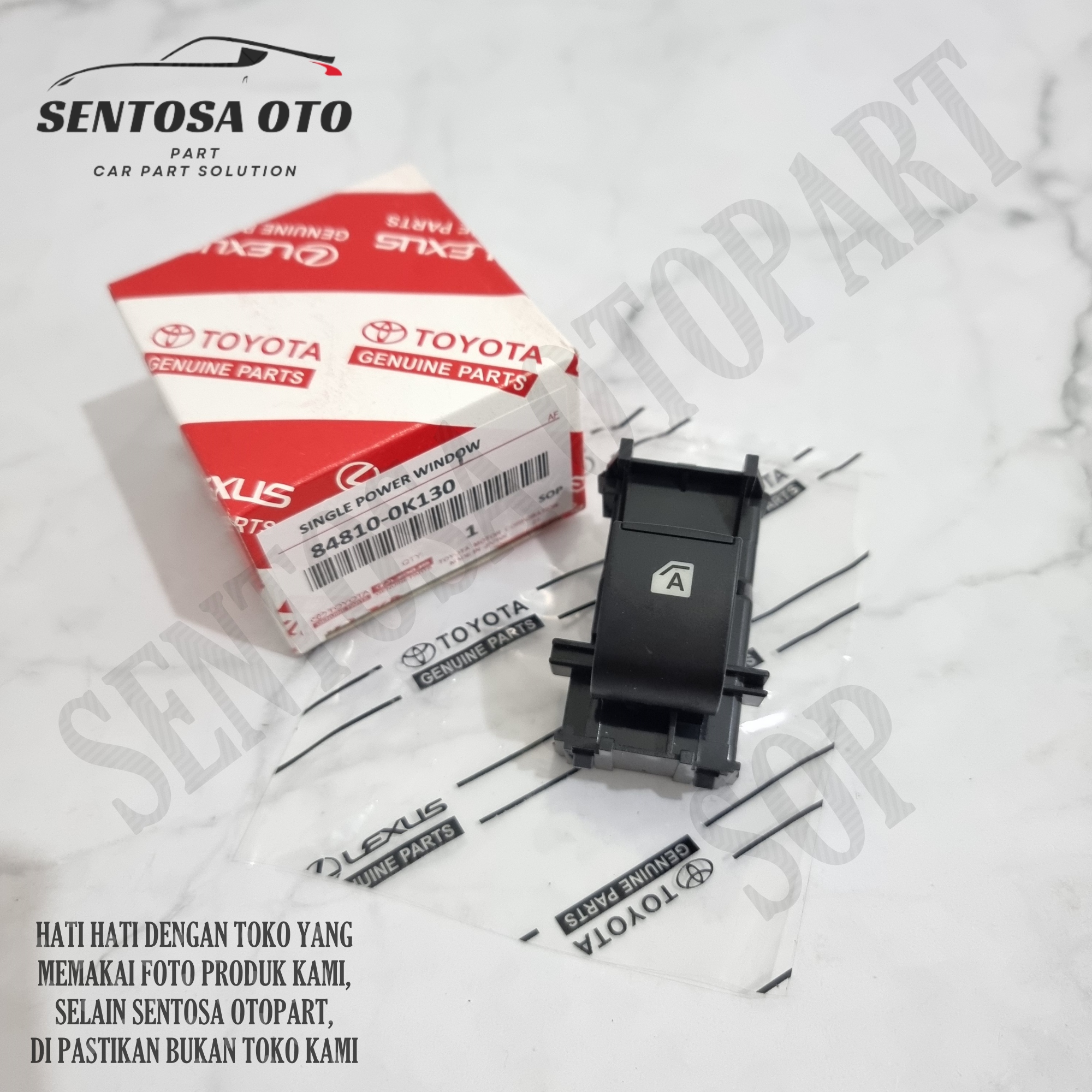 Switch Single Anak Saklar Power Window Innova Reborn Fortuner VRZ SRZ P/N 84810-0K130 Giá 115,000 Đồng*Miễn phí vận chuyển