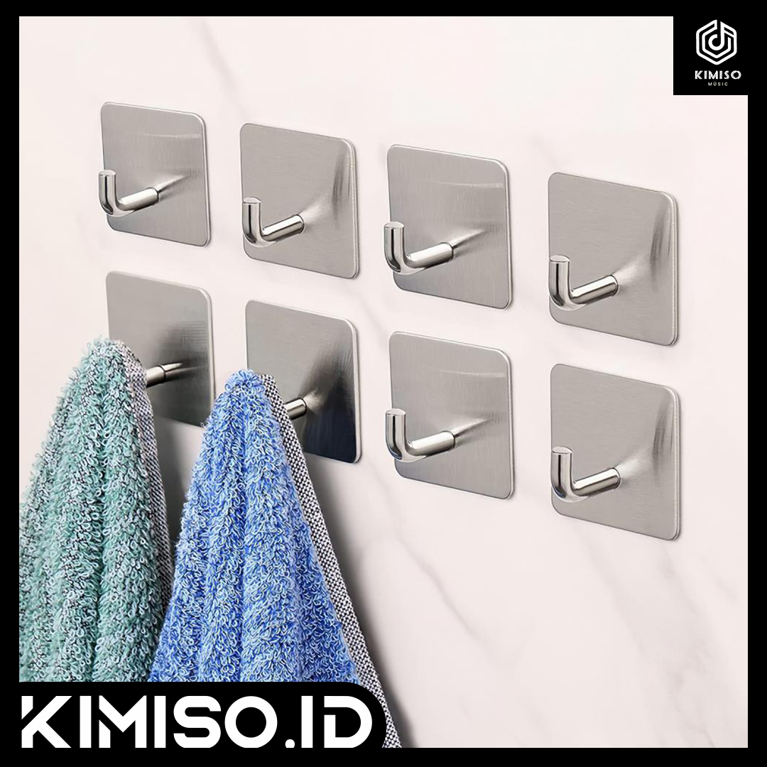1 Pcs Gantungan Tempel Hook Multifungsi Besi Gantungan Baju Dinding Tempel Stainless Steel HM1037 Harga 3,455 rupiah*Gratis Ongkir