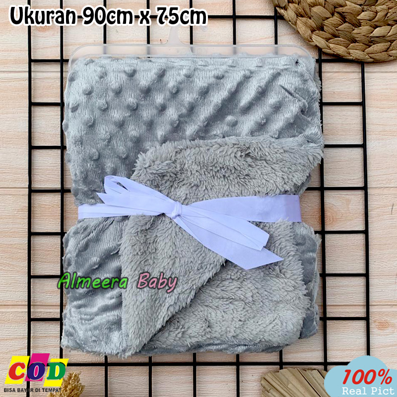 Selimut Bayi Tebal Selimut Bayi Double Fleece Ukuran 90 Cm x 75 Cm hadiah