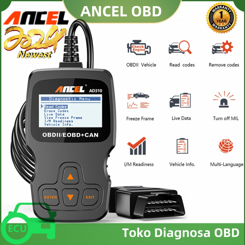 ANCEL AD310 OBD2 Scanner Car Fault Code Diagnosis Tool Car Scanner Check Engine Code Readers Scan Tools ECU Scanner ODB2 Car Diagnostic Tool For All Universal Cars Harga 263,000 Ringgit*Penghantaran Percuma