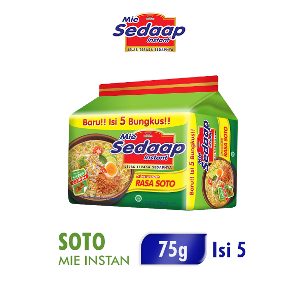[TIDAK DIJUAL] LazPanen Only - Sedaap Mie Instan Soto isi 5 Bag 75gr Harga 999,999 rupiah*Gratis Ongkir