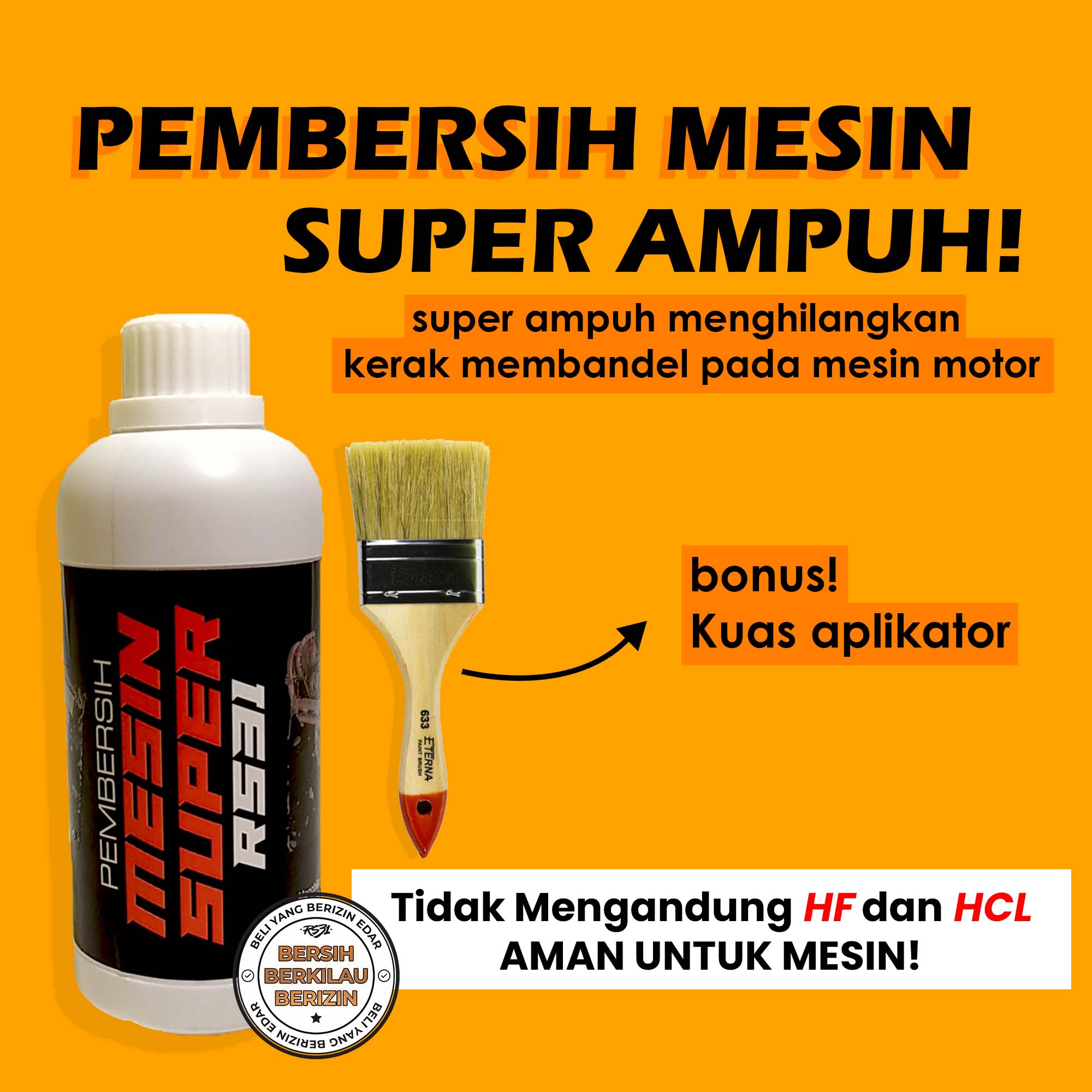 RS31 cleaning fluid 500ml super-busting crust, dirt, Motorcycle & car/engine degreaser Harga 64,000 rupiah*Gratis Ongkir