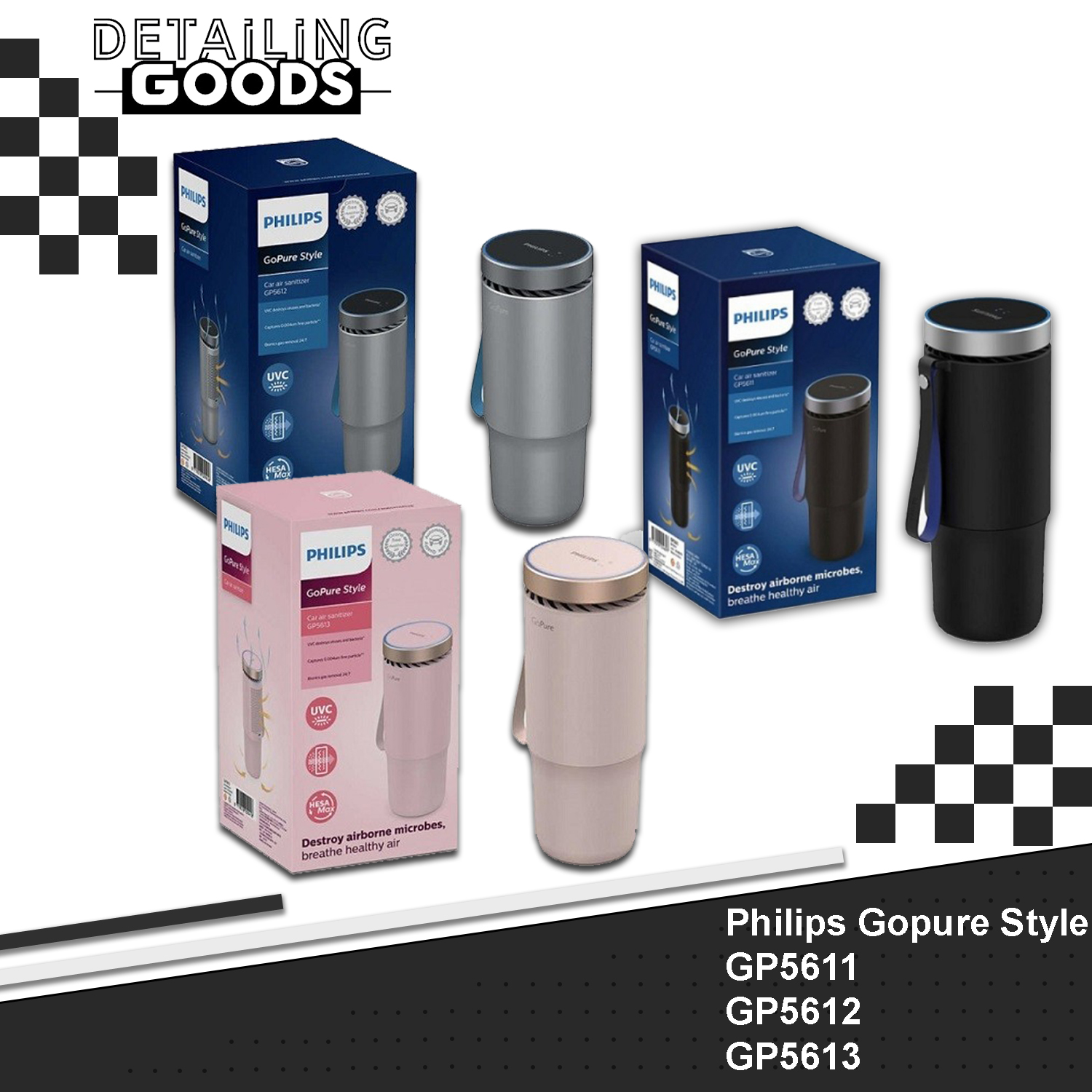 PHILIPS GOPURE STYLE GP561 AIR PURIFIER PEMBERSIH UDARA MOBIL, Warna SILVERGP5612 Giá 2,240,000 Đồng*Miễn phí vận chuyển