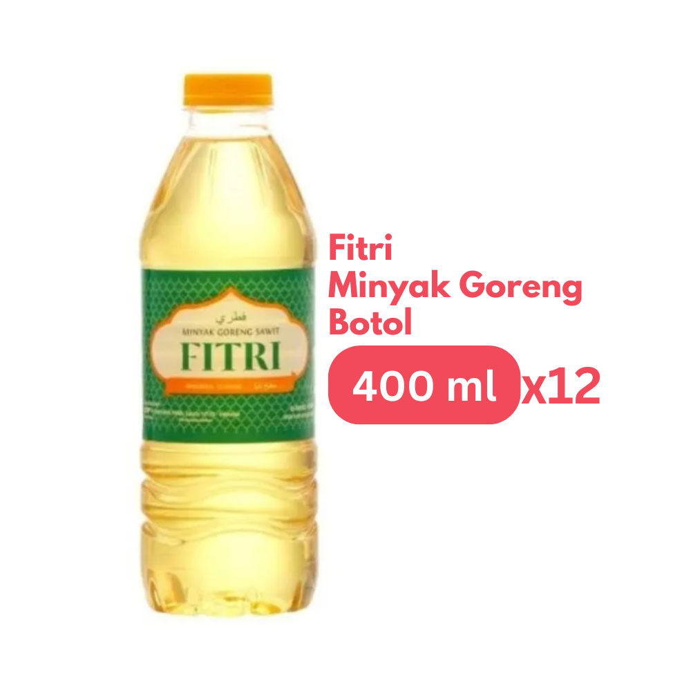 Fitri Minyak Goreng Botol 400ml isi 12 pcs [Karton] Harga 111,400 rupiah*Gratis Ongkir