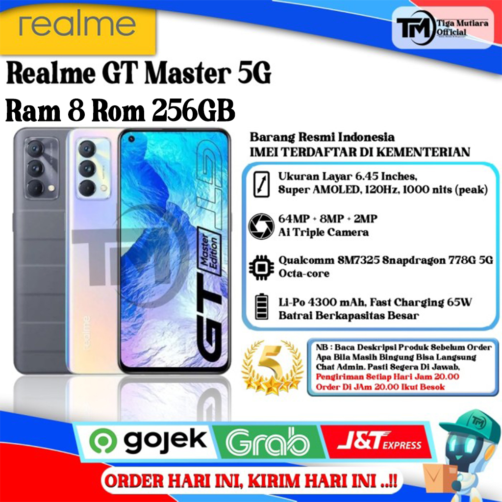 Realme GT Master 5G Ram 8 Rom 256GB Harga  4,299,000 Ringgit*Penghantaran Percuma