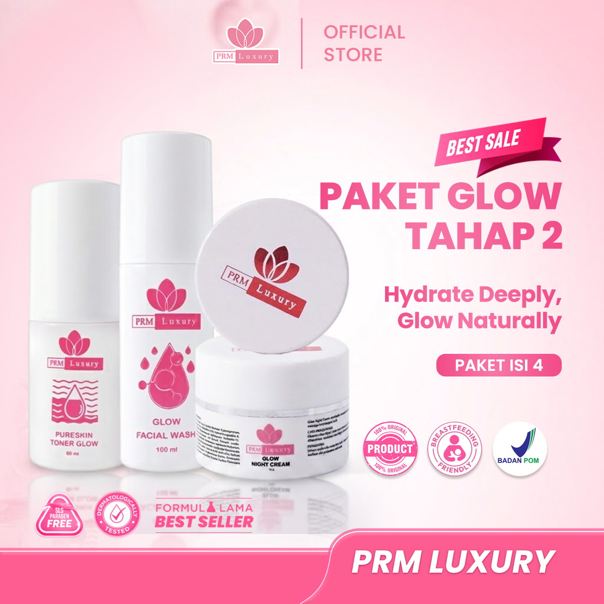 Prm Luxury Stage 2 Glow Skincare Package – Maximum Glow & Evenly Bright Skin – Old Formula Safe Bpom
