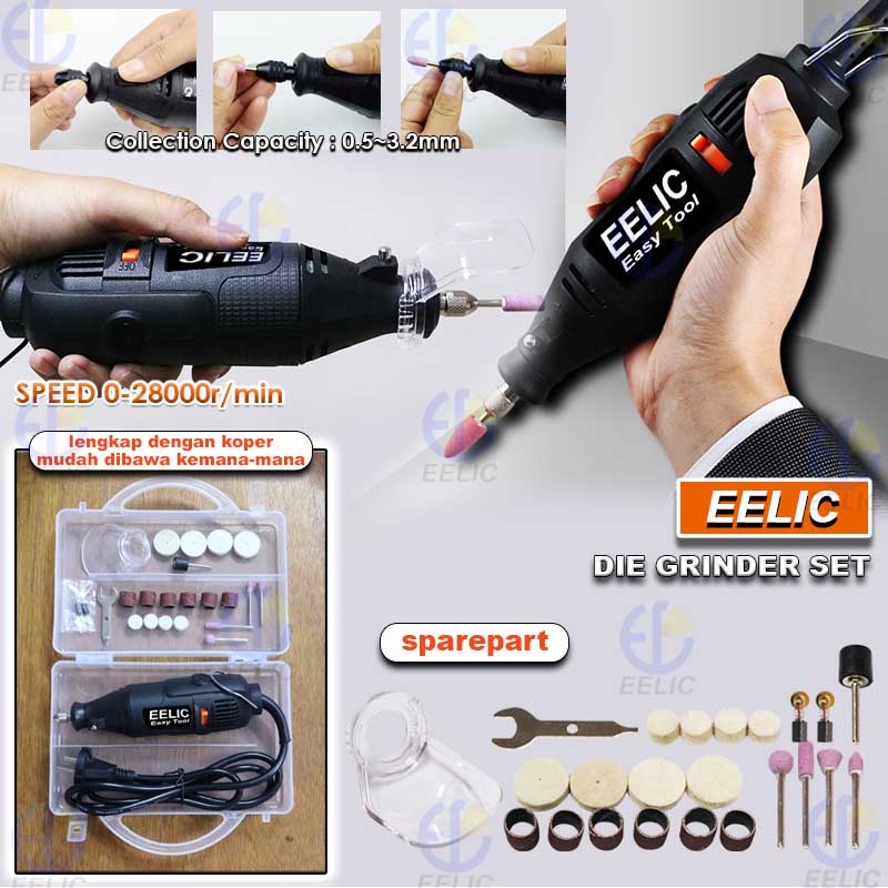 EELIC MEG-J125 Mesin gerinda mini set 