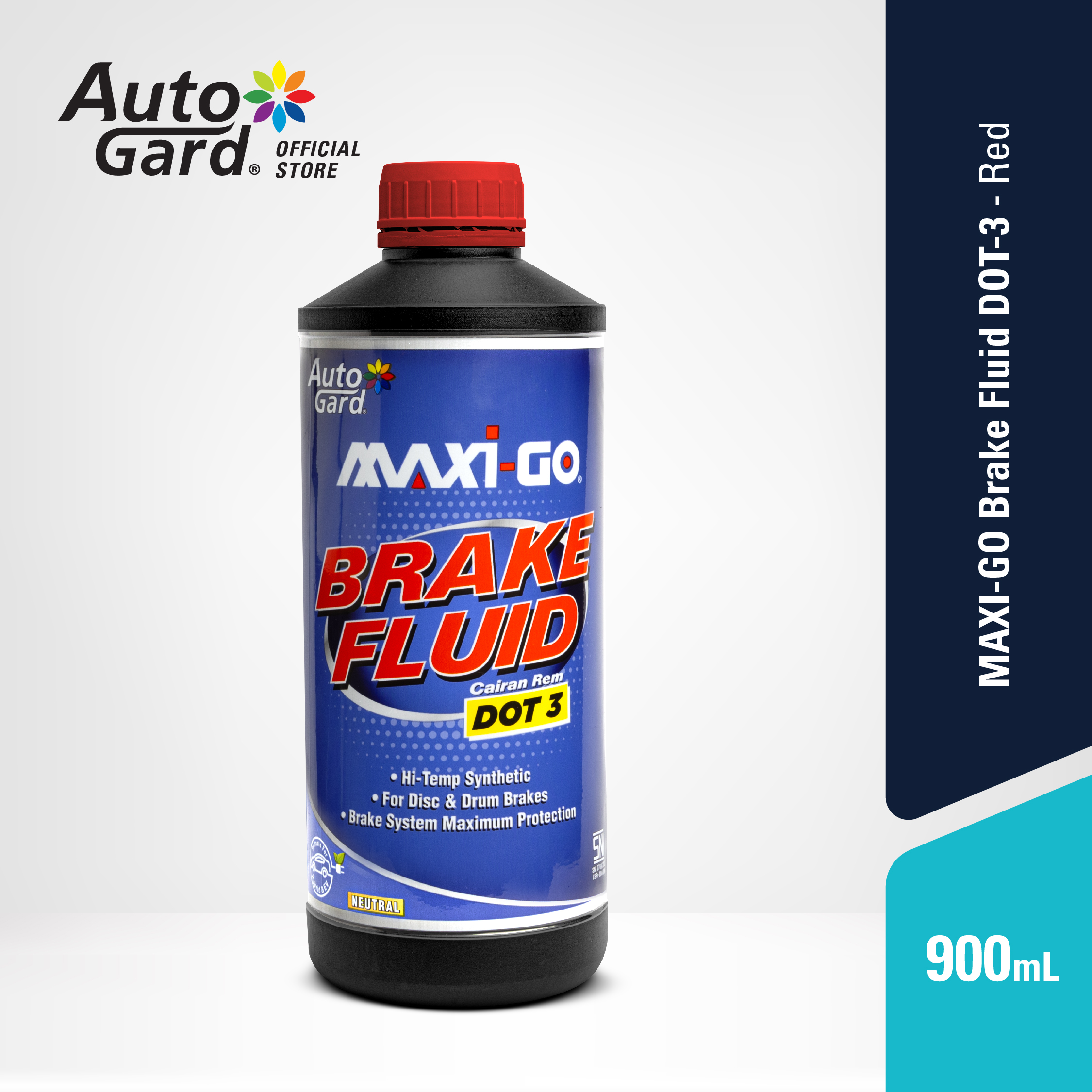 AutoGard MAXI-GO Brake Fluid DOT-3 900 mL Merah Minyak Rem Mobil Motor Harga 60,900 rupiah*Gratis Ongkir