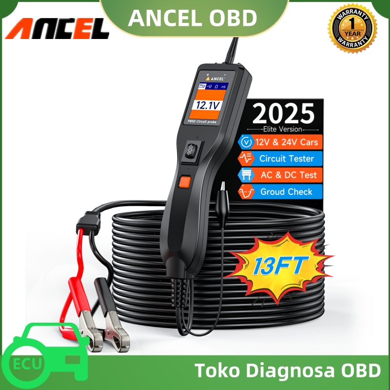 ANCEL PB50 12V/24V Car Electric Circuit Tester Kits Power Probe Circuit Tester Resistant Test AC/DC Voltage Power Circuit Probe Kit Car Electrical Battery Tester Harga 521,000 Ringgit*Penghantaran Percuma