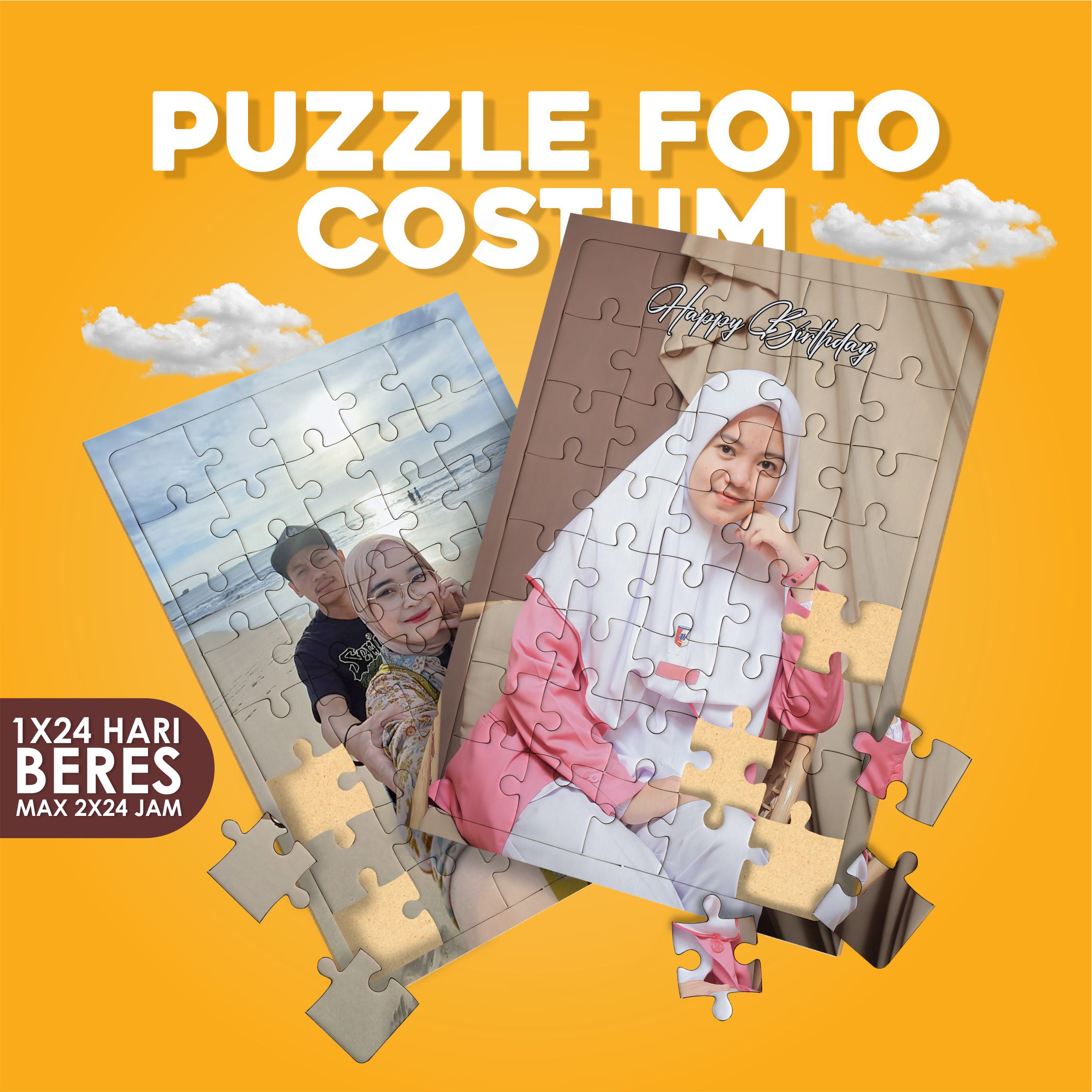 Puzzle Custom Foto Bebas Untuk Kado Anniversary - Kado Ulang Tahun - Kado pernikahan - Kado Wisuda