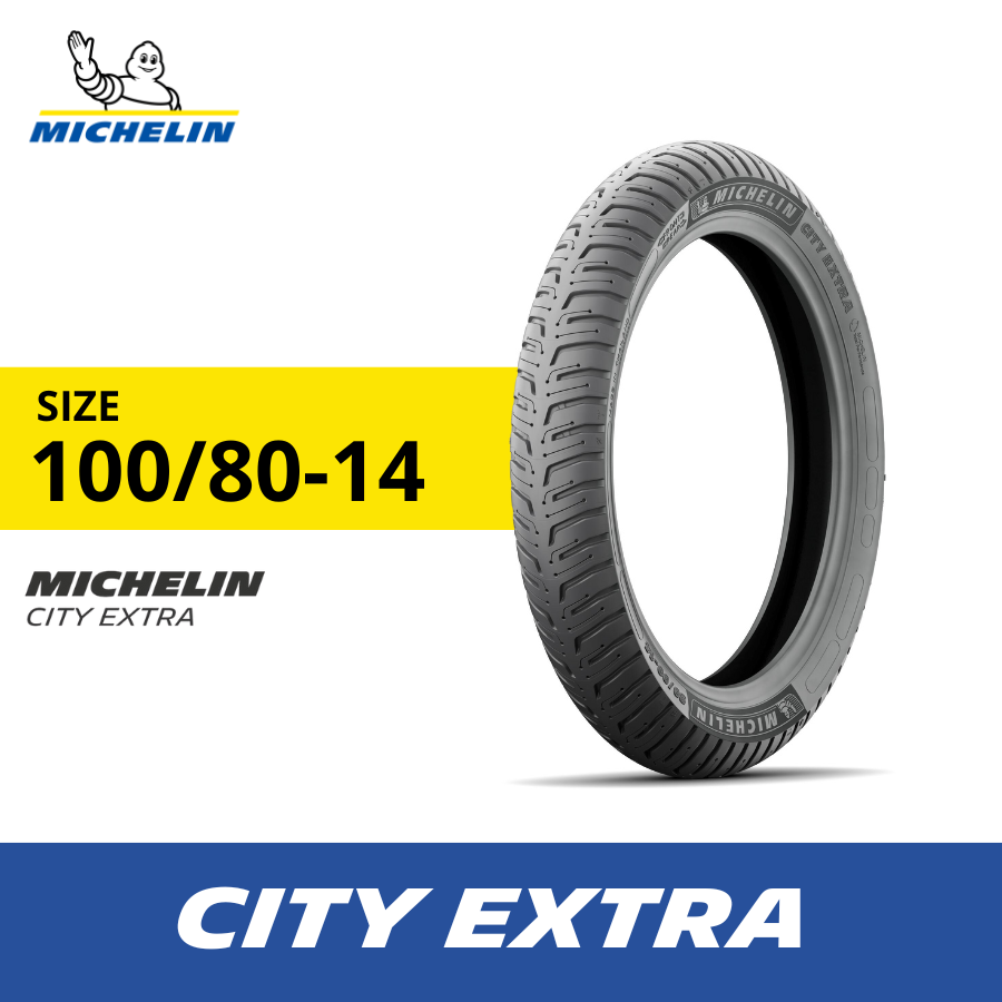 Michelin Ban Motor City Extra 100-80 Ring 14 - Ban Motor Tubeless Harga 595,800 rupiah*Gratis Ongkir