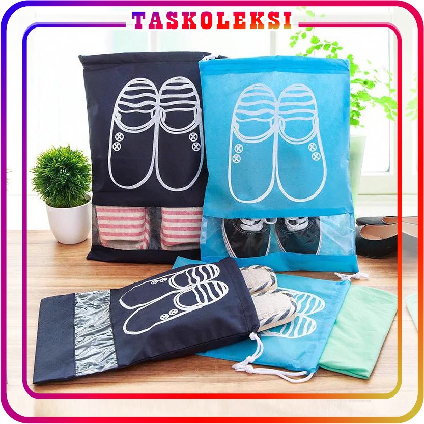 Lazada Indonesia - TK – R030 Tas Sepatu Travel Kantong Pouch Sandal Sendal Organizer Zip Shoes Bag Tahan Air Monopoly