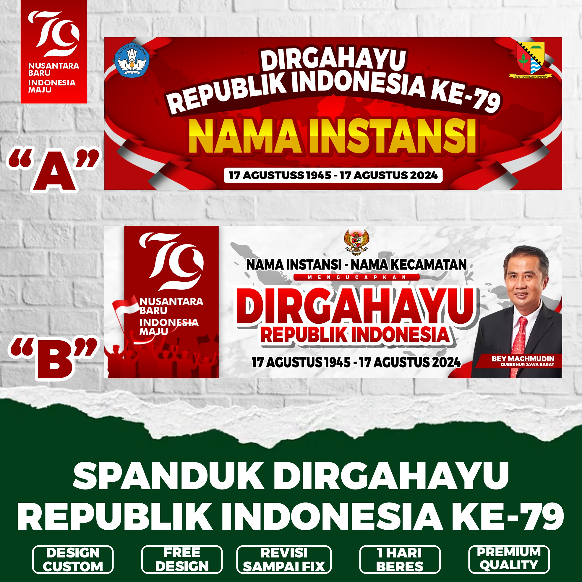 Spanduk Dirgahayu RI / Spanduk Banner Agustusan / Banner 17 Agustus / Spanduk Banner Kemerdekaan