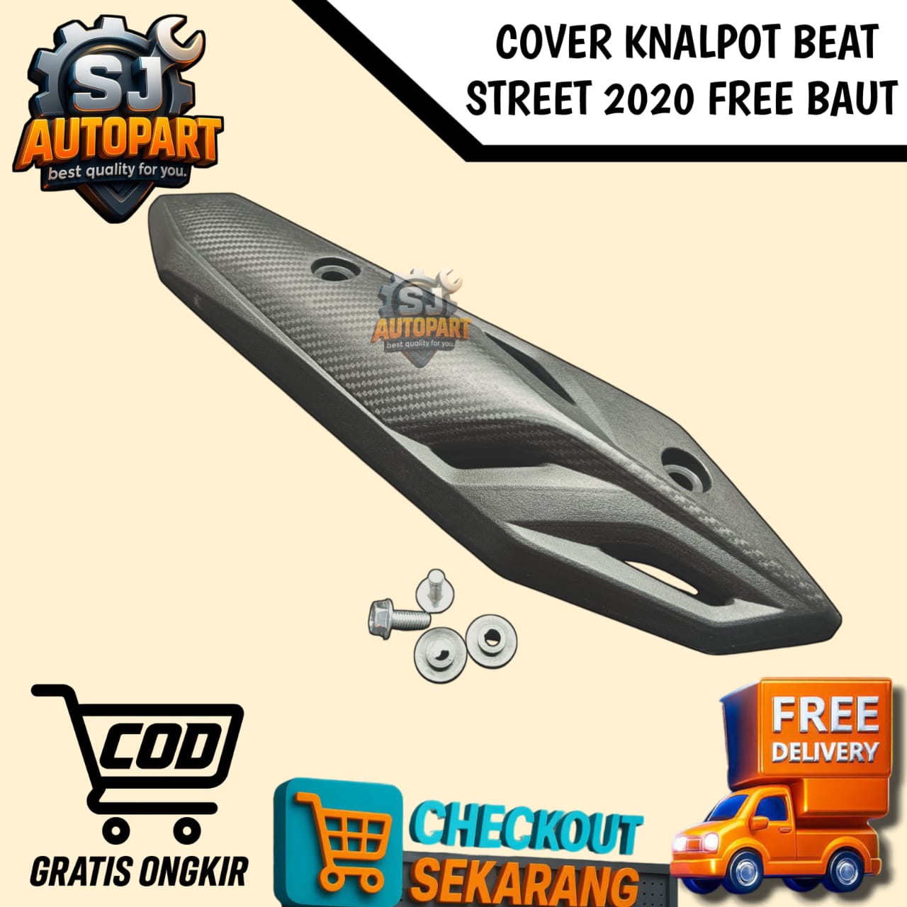 Beat Street 2020 Exhaust Cover Beat Street 2020 Exhaust Cover Harga 12,870 rupiah*Gratis Ongkir