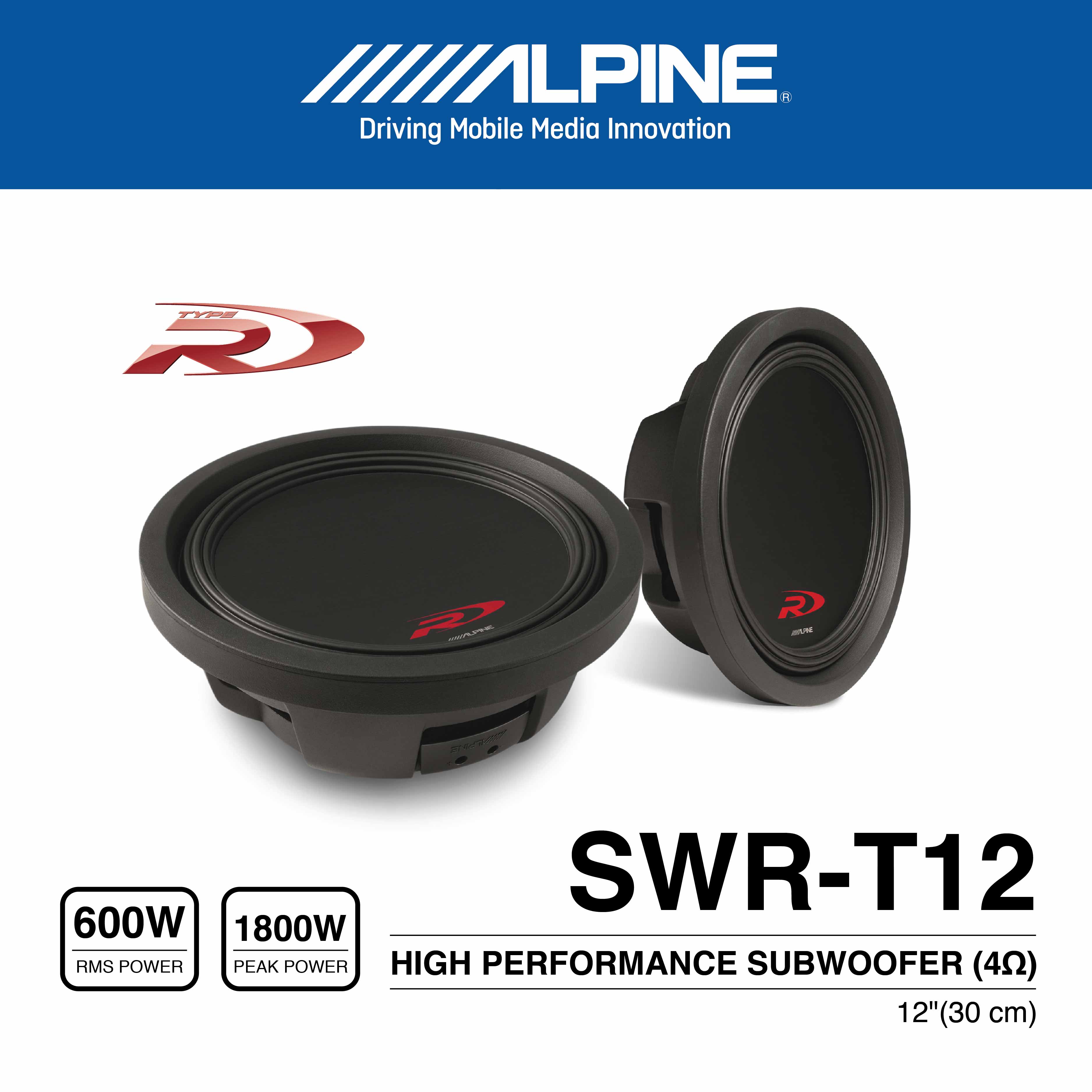 MAYAKA - ALPINE HIGH PERFORMANCE SUBWOOFER 12"(30 cm) - SWR-T12 - GARANSI 1 TAHUN Harga 2,553,000 rupiah*Gratis Ongkir