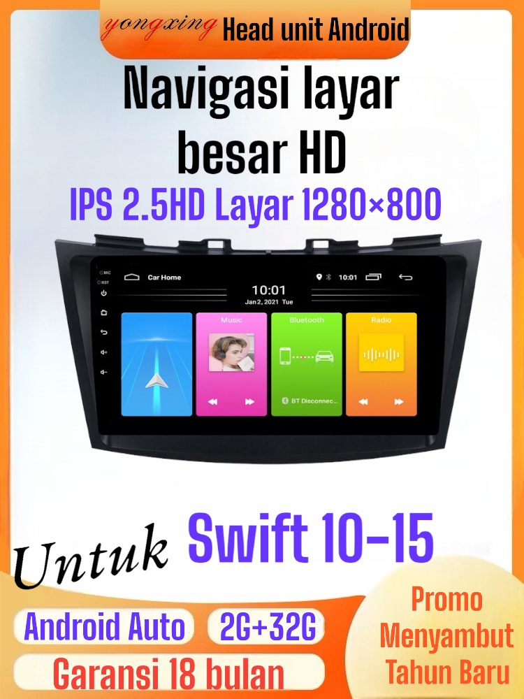 Head Unit Android Untuk Suzuki Swift 10-22 Penerima Navigasi & Penerima AV Android 4 Core A7 1.5GHZ Processor, Layar IPS 2.5D HD, Kompatibel dengan Perekam Mobil, Sistem Lancar 5 Tahun Tanpa Lag Harga 1,280,000 rupiah*Gratis Ongkir