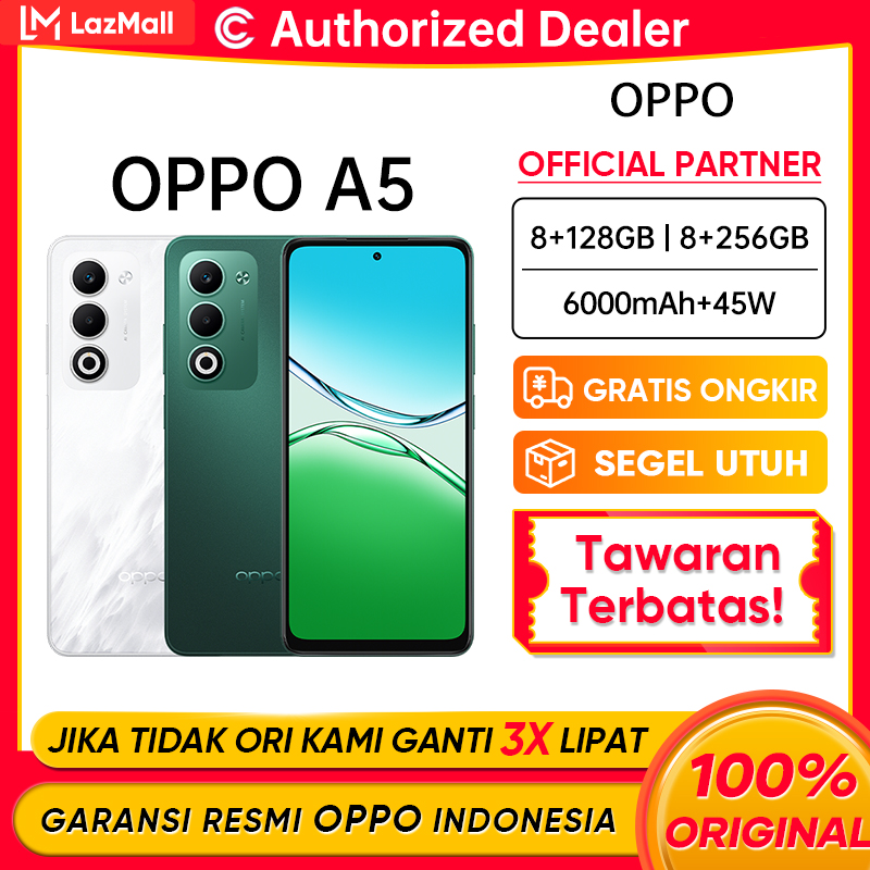Oppo A5 8/256Gb 8/128Gb Ultra Clear Camera 50Mp 6000Mah + 45W Supervooc Ai Eraser 2.0 Official Guarantee Harga  2,499,000 Ringgit*Penghantaran Percuma