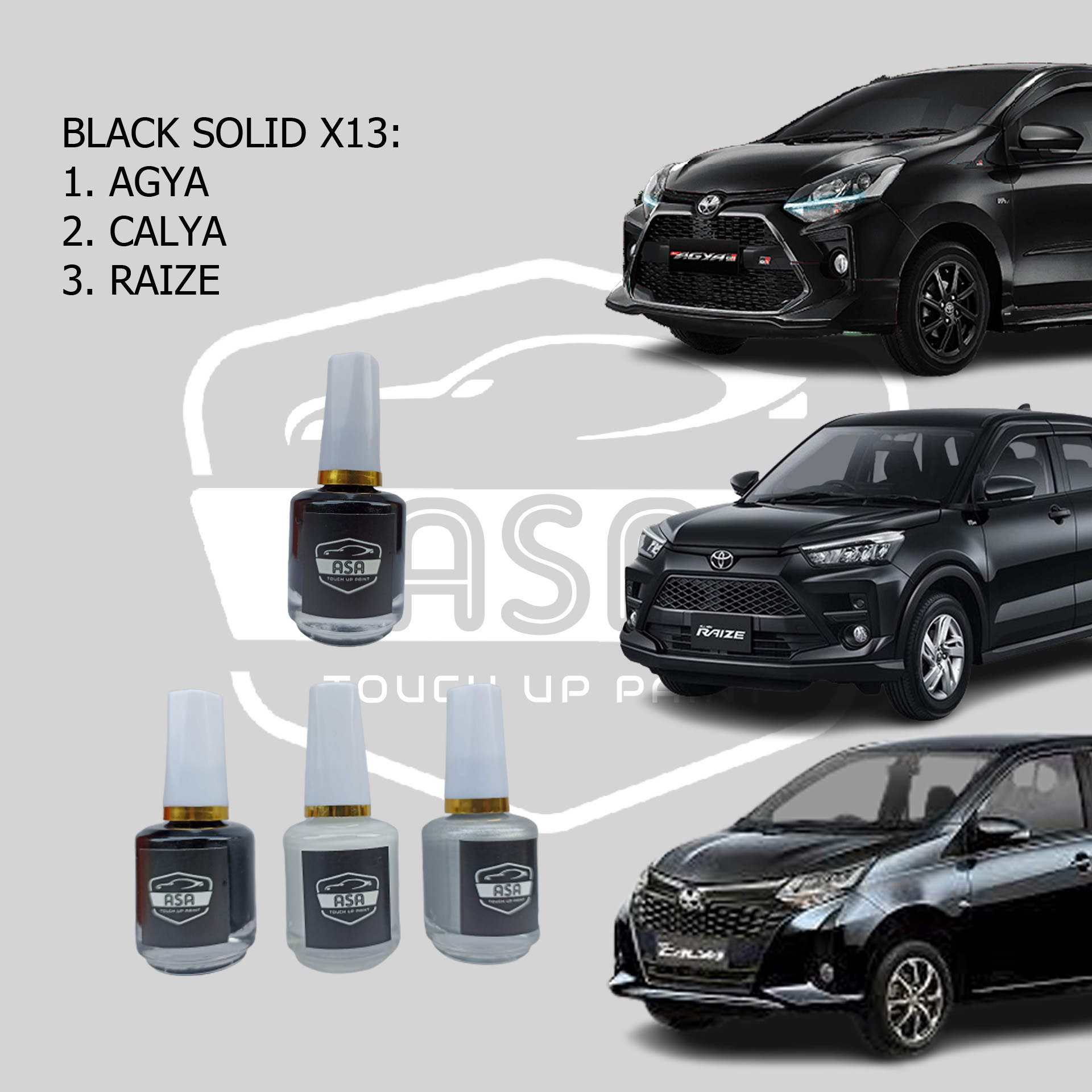 X13 Cat Oles Penghilang Baret Lecet Mobil Toyota Raize Agya Calya Hitam Black Solid Giá 52,900 Đồng*Miễn phí vận chuyển