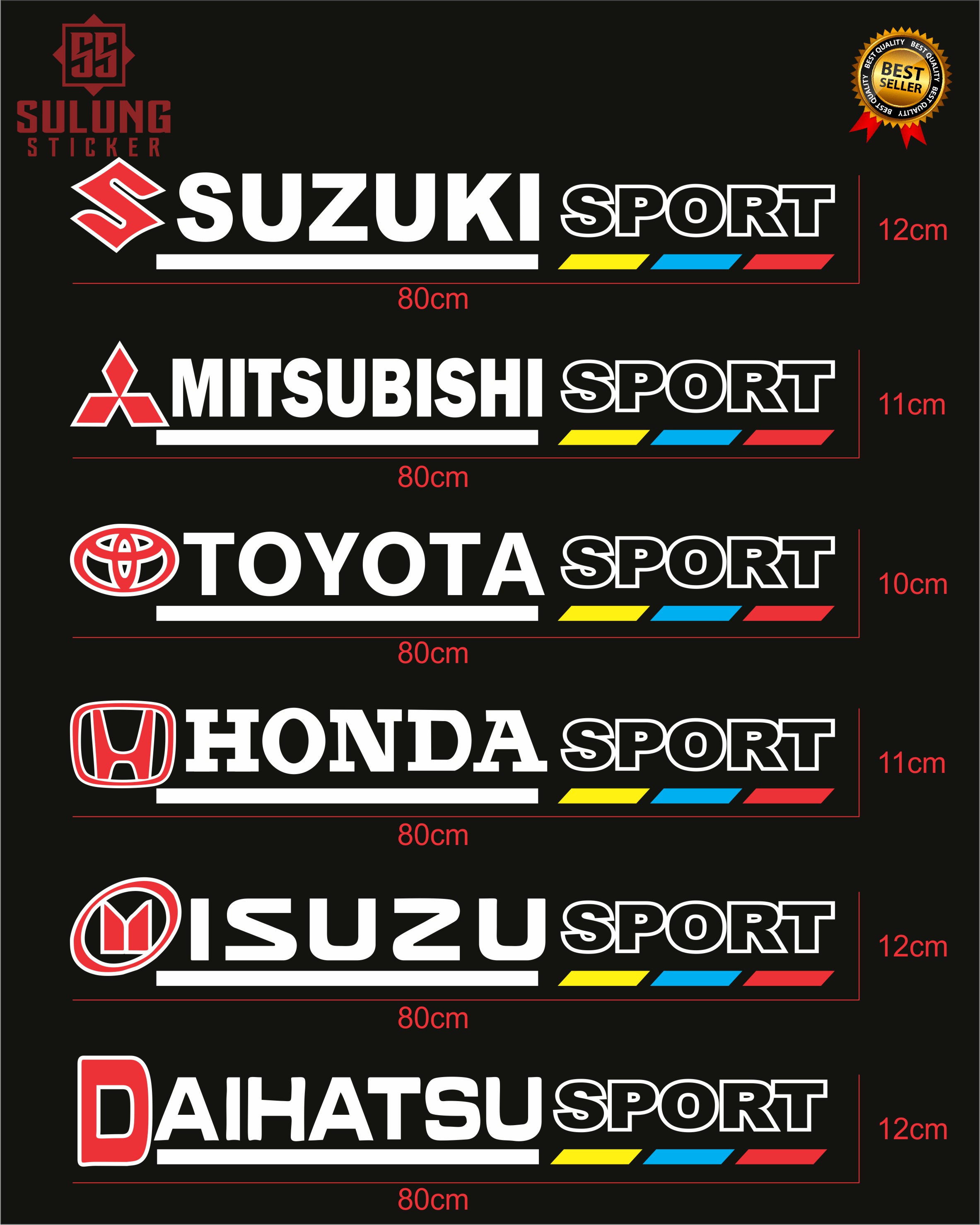 Sticker Kaca Depan Mobil Suzuki Toyota Honda Mitsubishi Isuzu Daihatsu Harga 23,500 rupiah*Gratis Ongkir