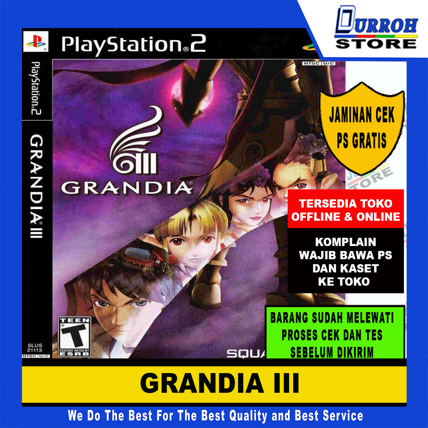 KASET GAME PS2 / PLAYSTATION 2 GRANDIA 3 - Merek None Harga 9,000 rupiah*Gratis Ongkir