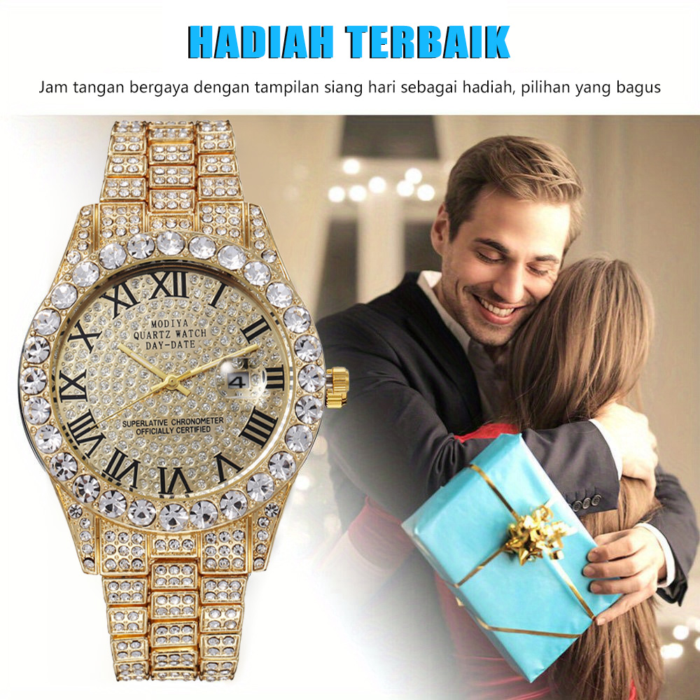 Luxury Jam Tangan Wanita Anti Air Full Diamond Jam Wanita Impor Jam Anti Air Jam Berlian Jam Anti Kara…