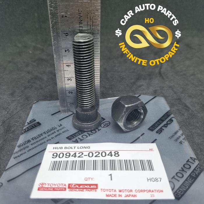 HUB BOLT LONG BAUT RODA PANJANG 6CM HITAM TOYOTA INNOVA KIJANG 90942-02048 TOY GS Harga 5,400 rupiah*Gratis Ongkir