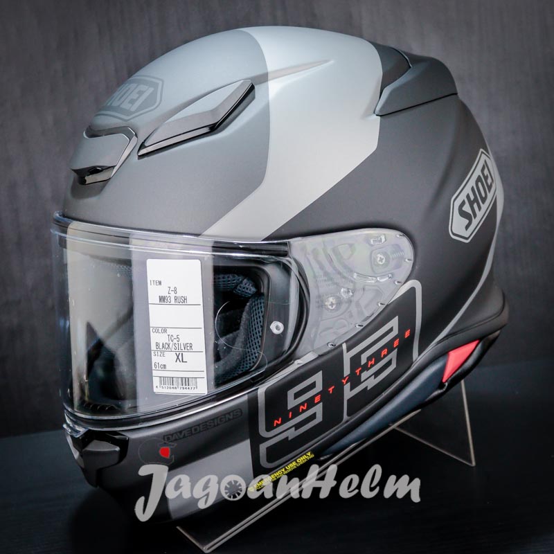 SHOEI HELM Z8 MM93 COLLECTION RUSH | BLACK SILVER | SINGLE VISOR SNI Harga 12,540,000 rupiah*Gratis Ongkir