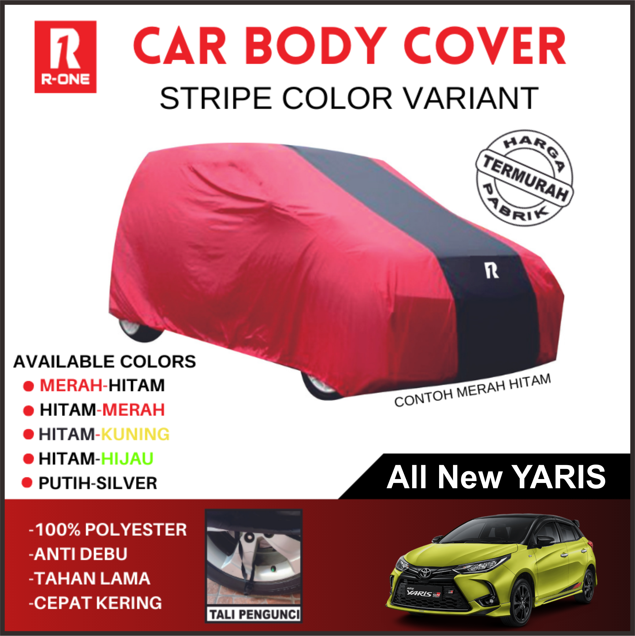 BODY COVER WARNA LIST 1 All New YARIS Harga 140,000 rupiah*Gratis Ongkir