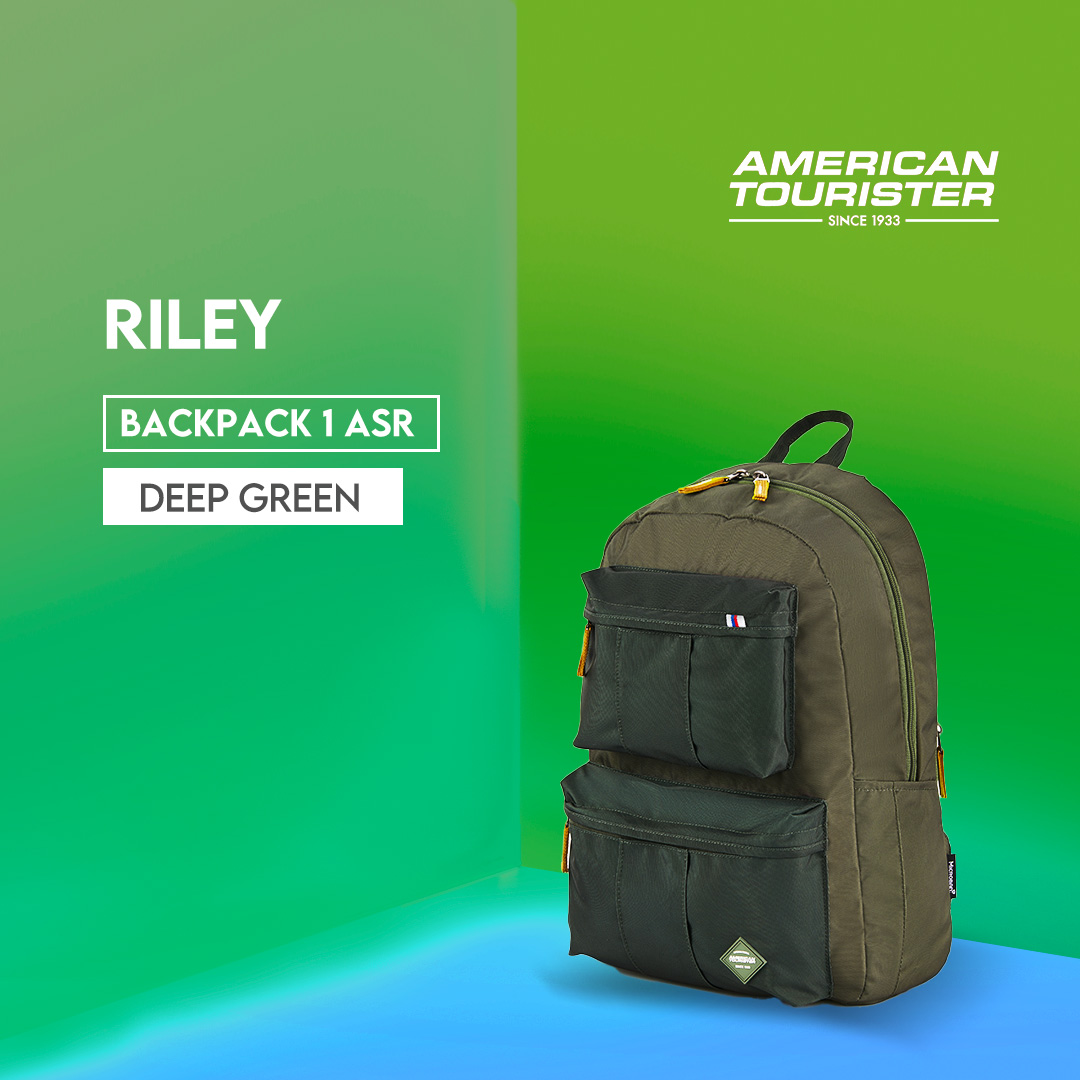 American Tourister Riley Backpack ASR Deep Green Lazada