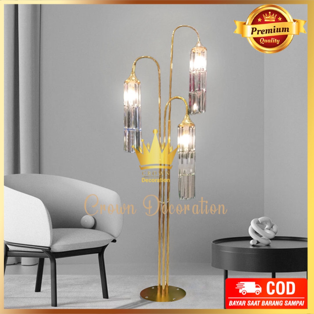 Lampu Standing Rumbai 1 Set 3 Cabang Rumbai Hiasan Dekorasi pernikahan Event Pelaminan Home Decor