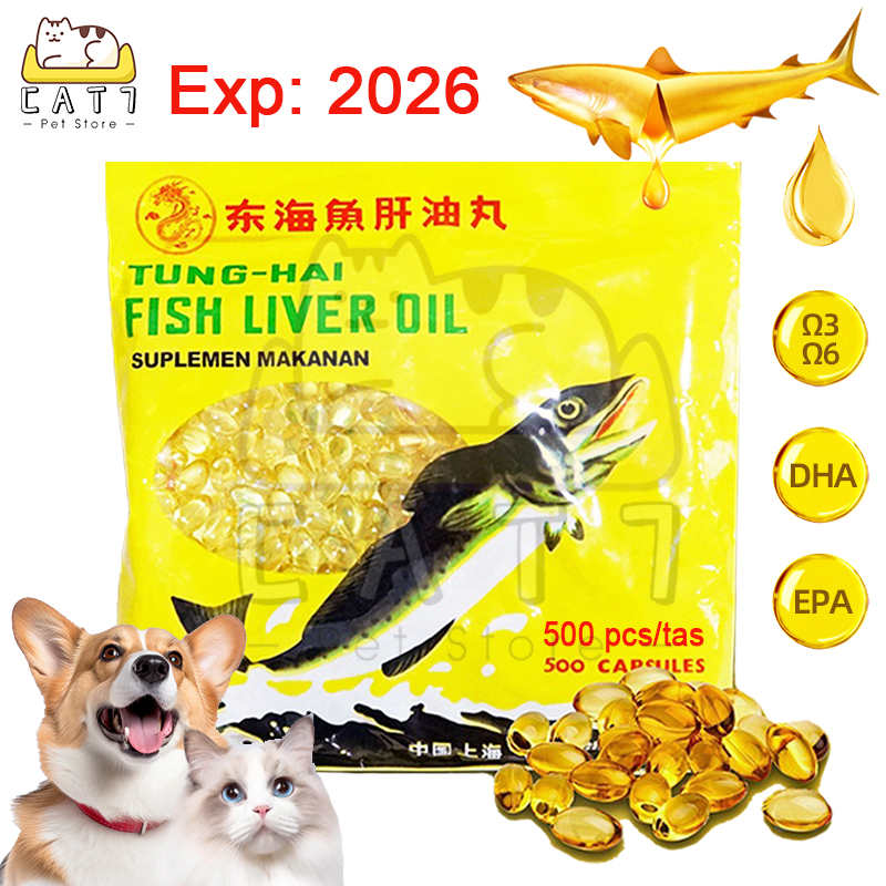 Tunghai fish liver oil Tung-Hai 500 capsules Tung Hay dog cat fish oil Harga 37,800 rupiah*Gratis Ongkir