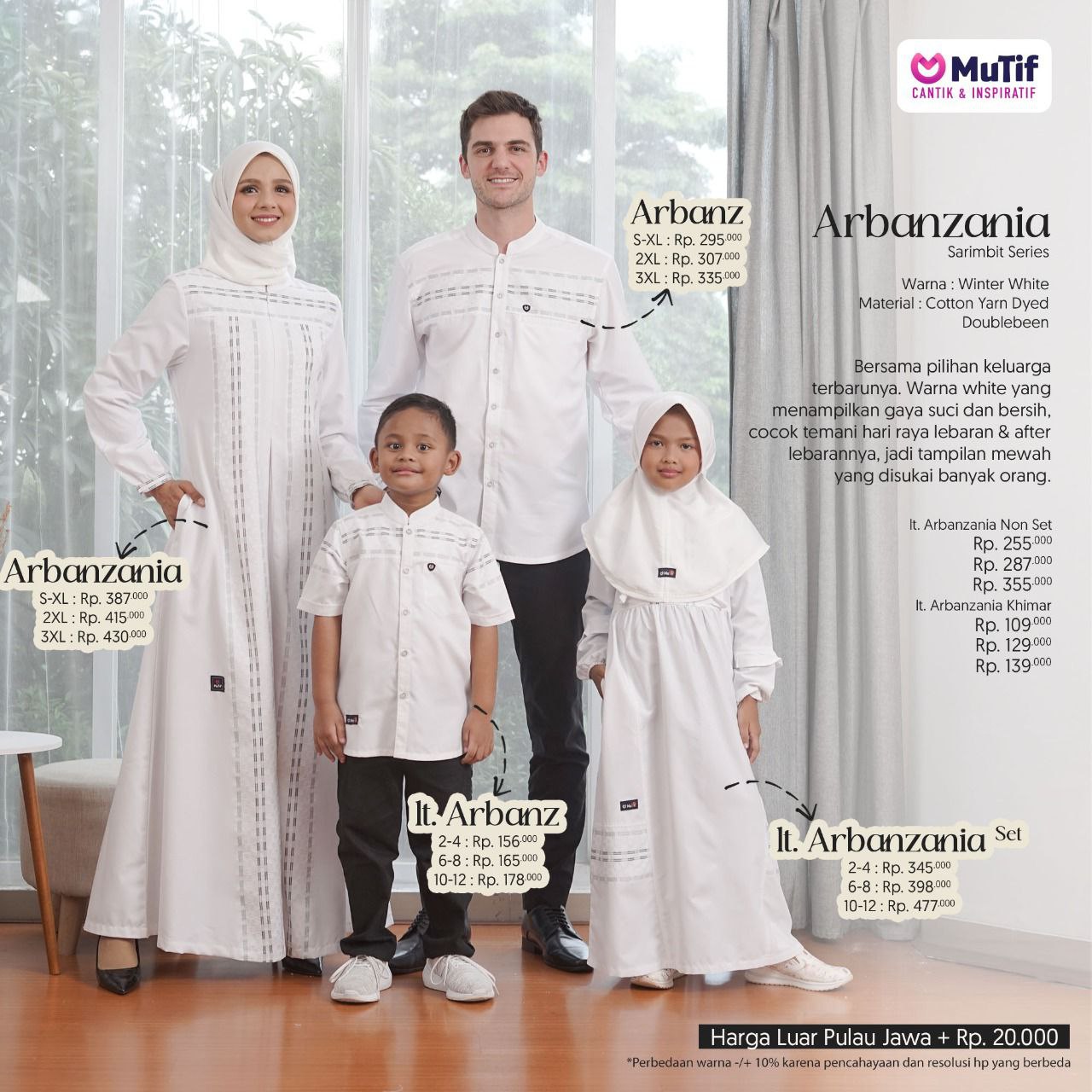 Sarimbit Keluarga Mutif Arbanzania & Arbanz || || Gamis Koko Couple Family