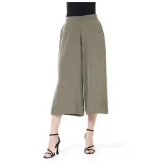 Hamlin Stella Celana Kulot Wanita Belah Samping Side Slit Culottes Pants Material Crepe ORIGINAL - Army