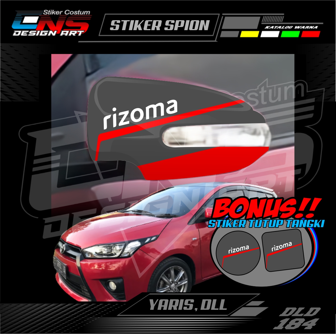Stiker Spion Mobil Toyota Yaris RIZOMA Custom Semua Mobil Stiker Spion Pick Up Stiker Print Stiker Vinyl Stiker Kata Keren Stiker Cewek Vector Hijab - Bisa Request Harga 56,900 rupiah*Gratis Ongkir