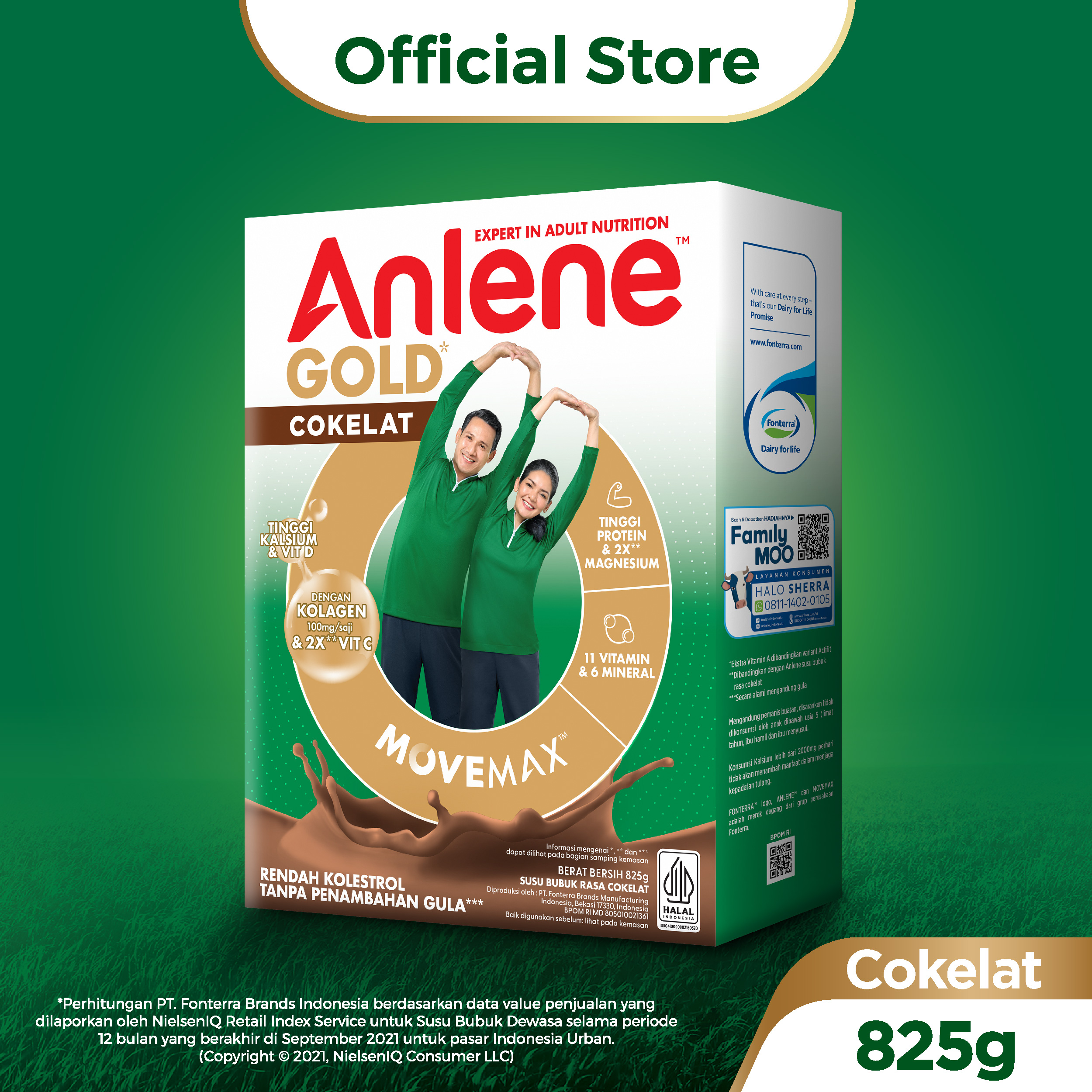 Anlene Gold 5X Susu Bubuk Dewasa Cokelat 825gr - Nutrisi Tinggi Kalsium Untuk Tulang, Sendi, dan Otot Harga  132,369 rupiah*Gratis Ongkir