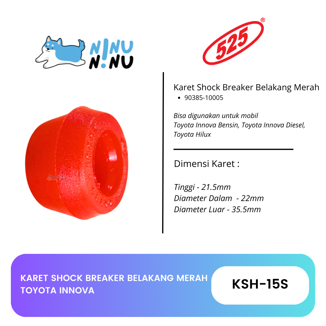 Red Toyota Innova Rear Shock Breaker Rubber 525 Harga 2,950 rupiah*Gratis Ongkir