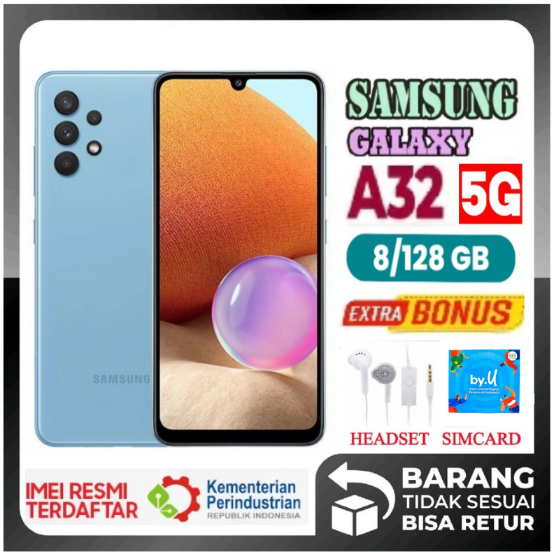 Samsung Galaxy A32 5g 8/128Gb Warranty, Promo - Awesome Black Harga 1,750,000 rupiah*Gratis Ongkir